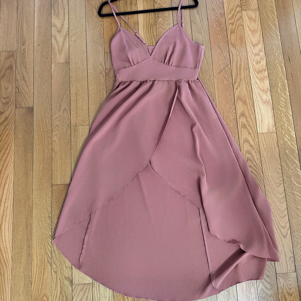 Summer midi Dress Summer Knot Slit Strap Dress